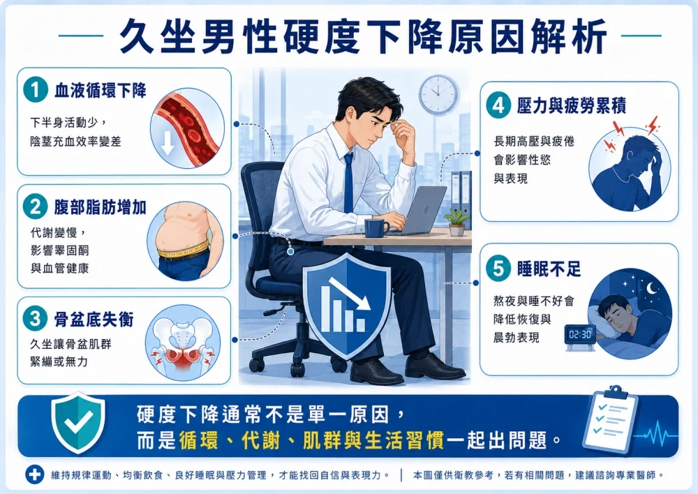 久坐生活方式示意圖