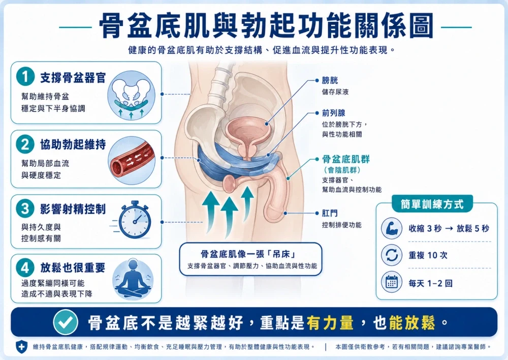 骨盆底肌訓練示意圖
